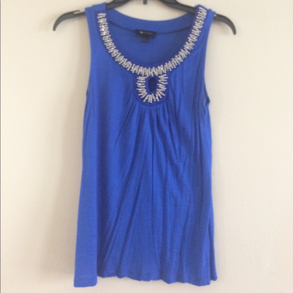 Blue sleeveless top