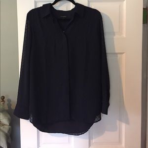 NWT, Talbots navy blouse. Medium.