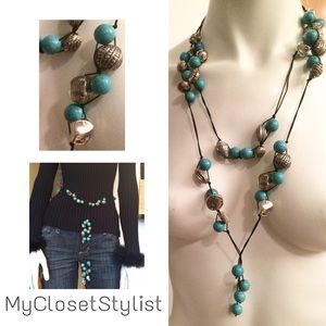 Anthropologie NEW Turquoise&Silver Necklace/Belt!!