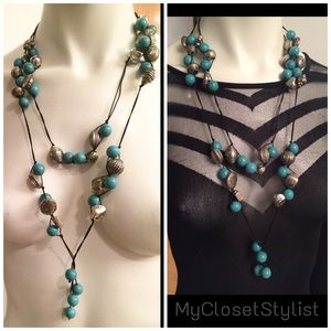Anthropologie NEW Turquoise&Silver Necklace/Belt!!