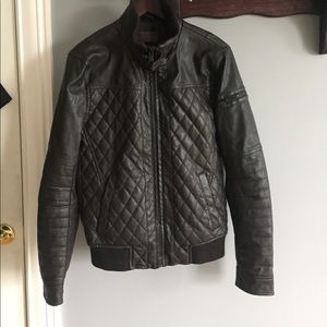 Dark brown faux leather jacket