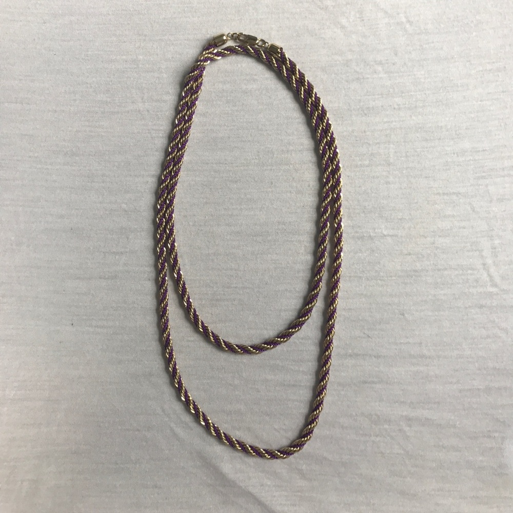 Purple and gold long necklace