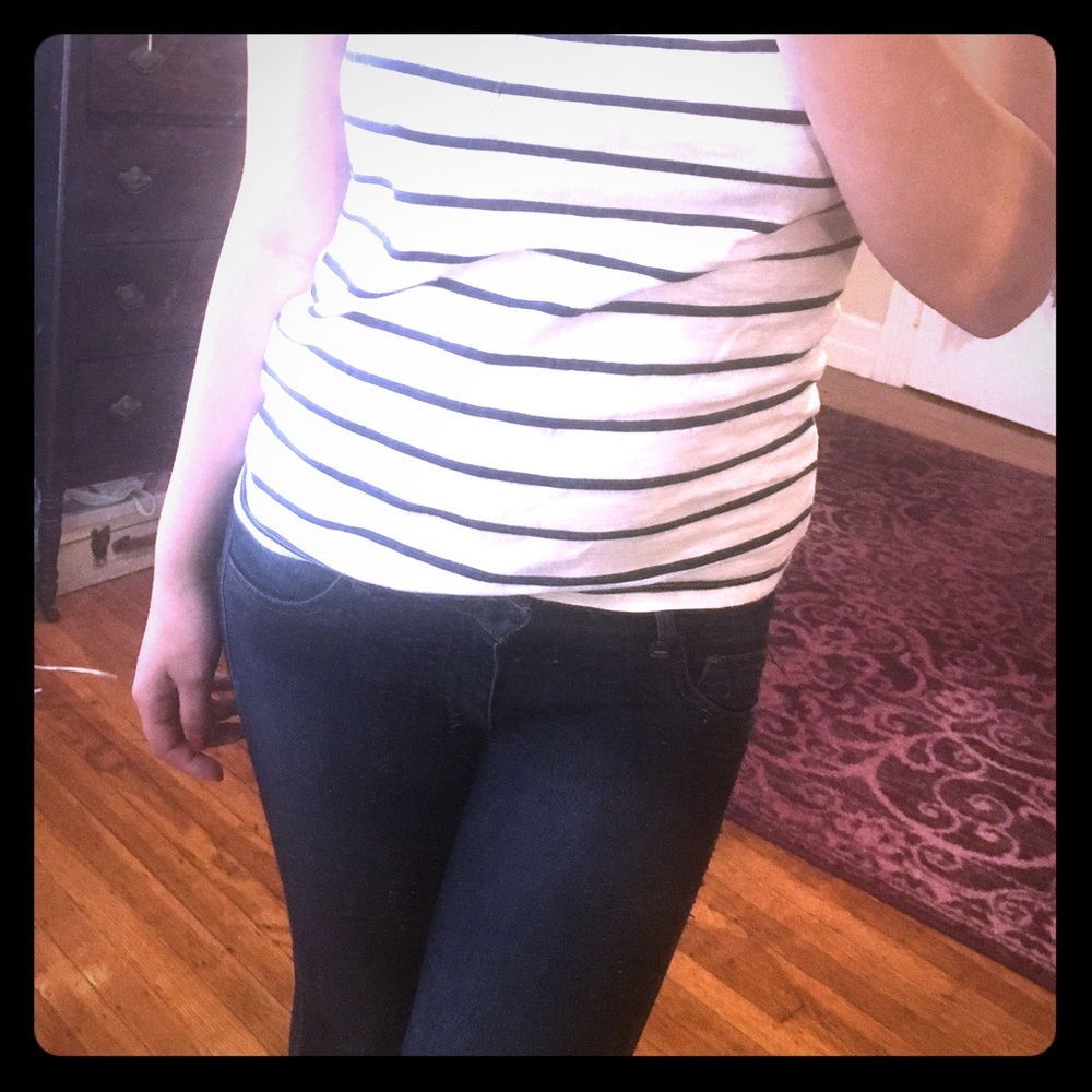 Low rise blue jeans