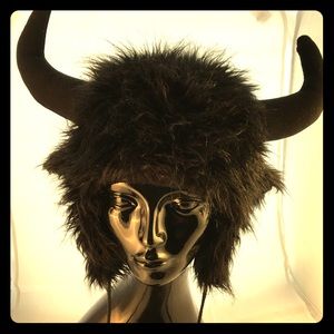 Horned furry hat