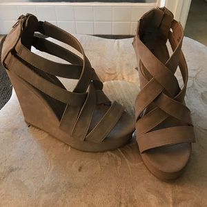 Chinese Laundry Nude Strappy Wedges