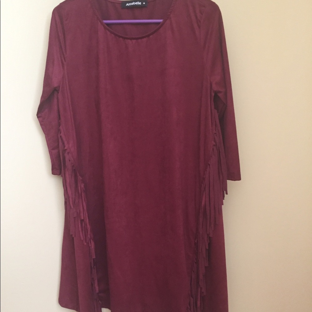 Maroon Fringe Dress