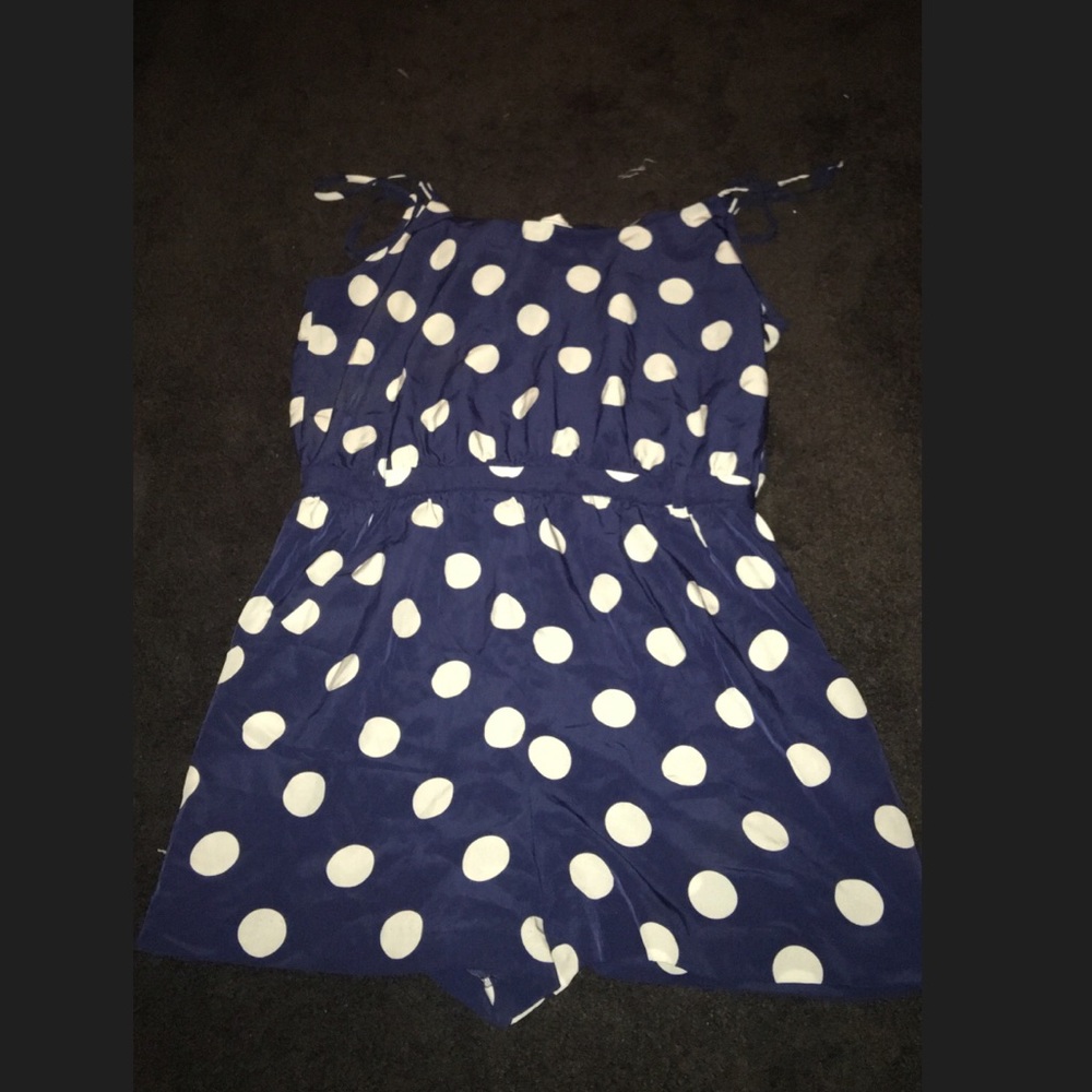 Silk polka dot romper