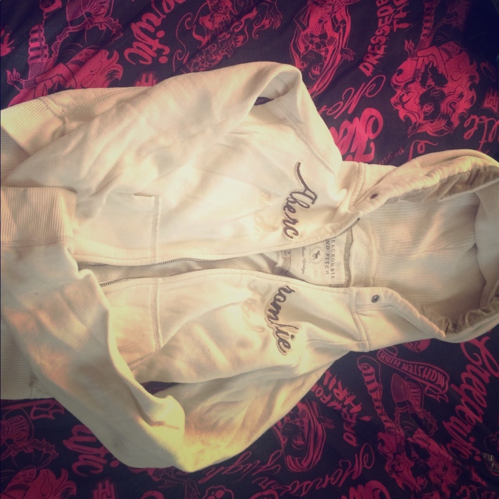 Abercrombie and Fitch White Hoodie