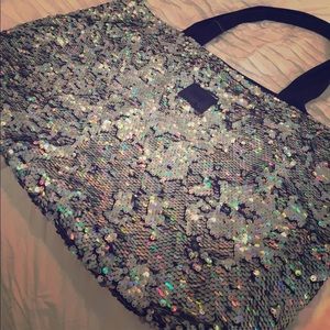 PINK Sequin XL tote- overnight - gym - bag