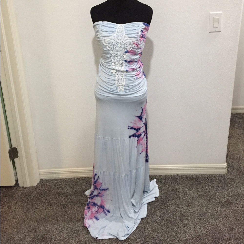 🎉HP🎉 Miss Me Strapless  Tie-Dye maxi dress - Picture 2 of 4