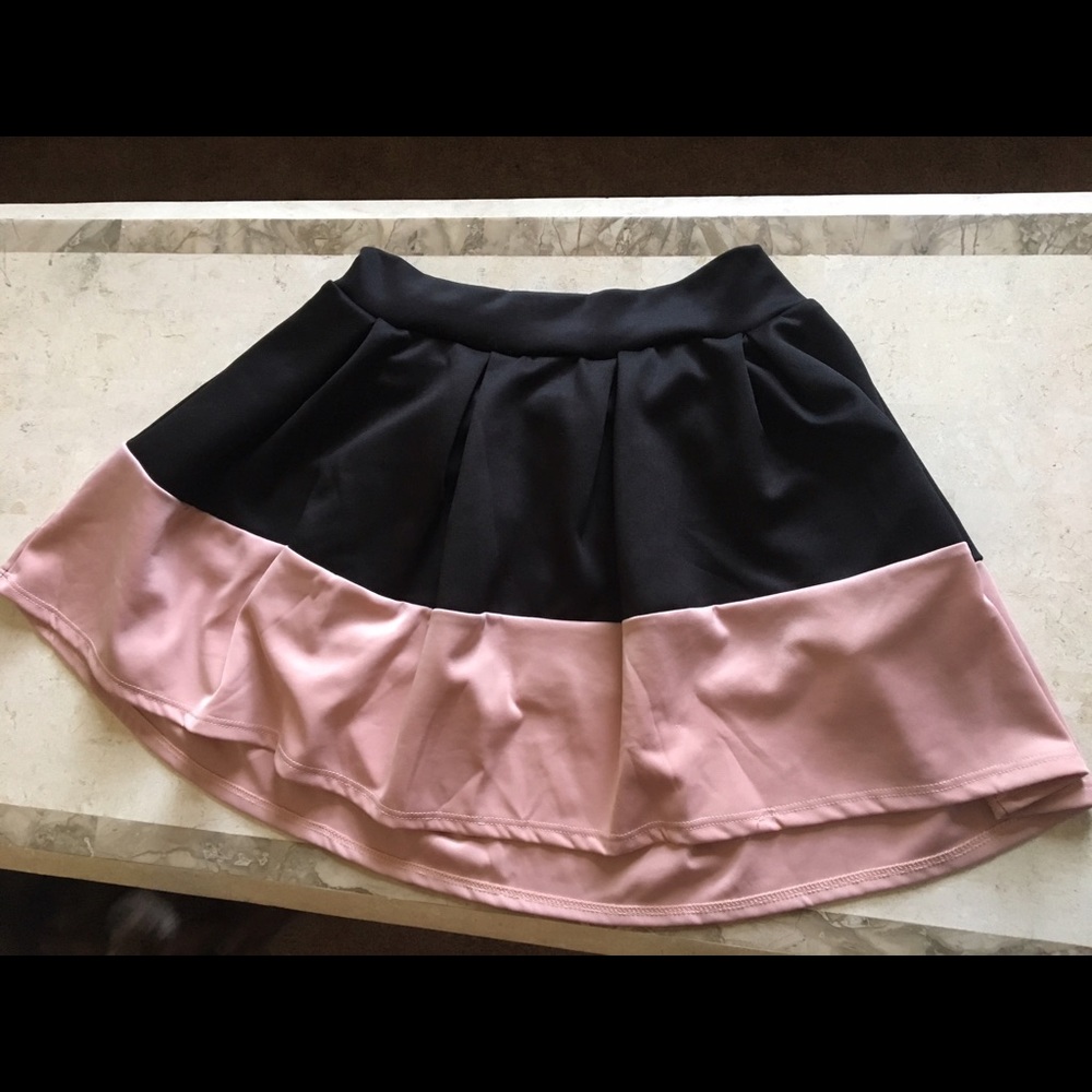 Pink and black summer skirt