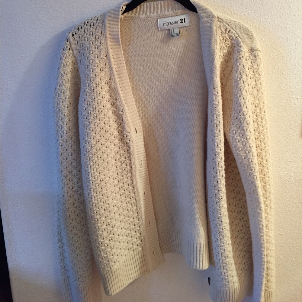 Forever 21 cream cardigan