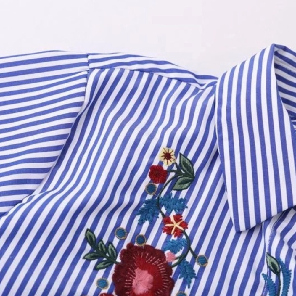 Striped Embroidered Blouse - Picture 3 of 4
