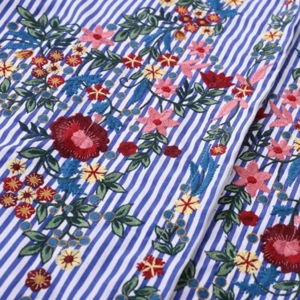Striped Embroidered Blouse - Picture 4 of 4