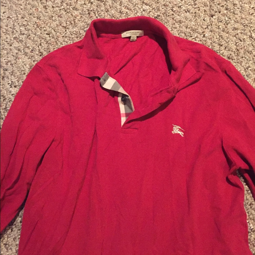 Long sleeved burberry polo shirt