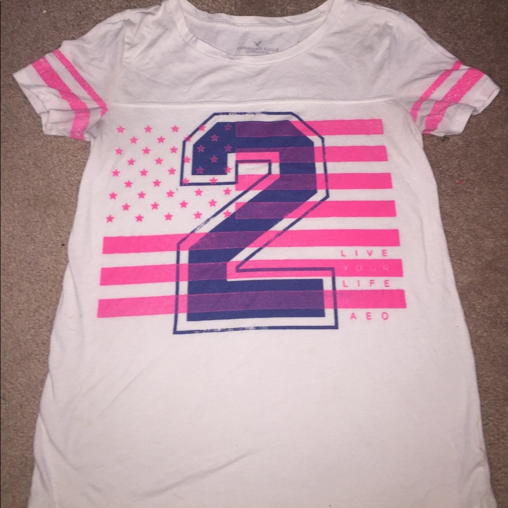 a white short sleeve