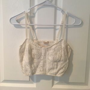 White Lace like crop top