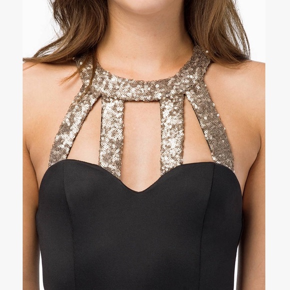 Tobi - Free flight black & matte gold dress - Picture 4 of 4