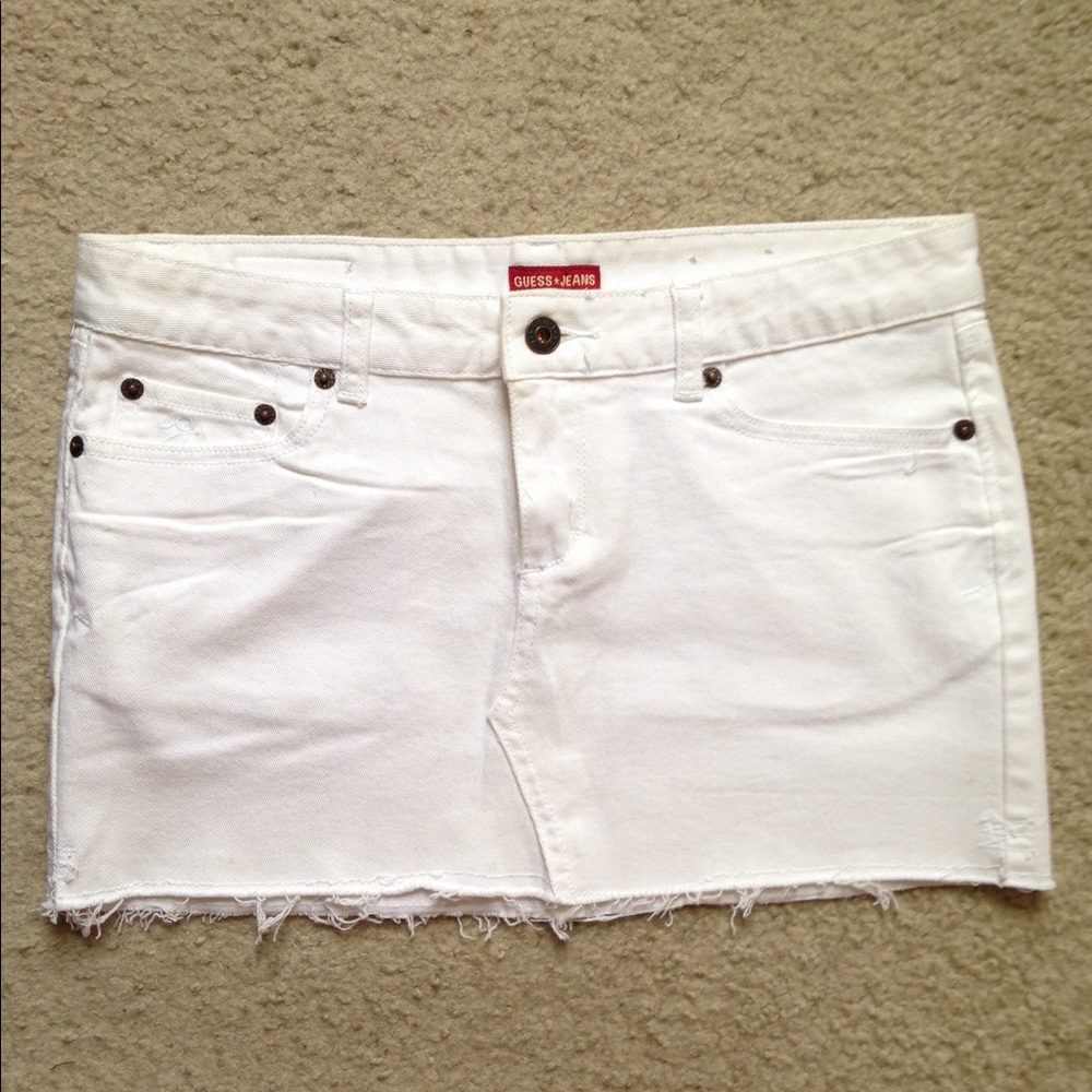White mini skirt
