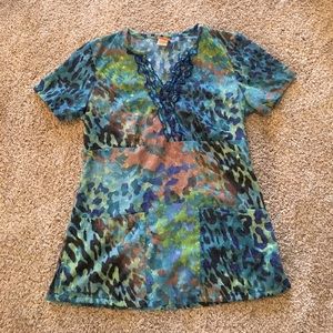 Élan by Barco XS animal print scrub top