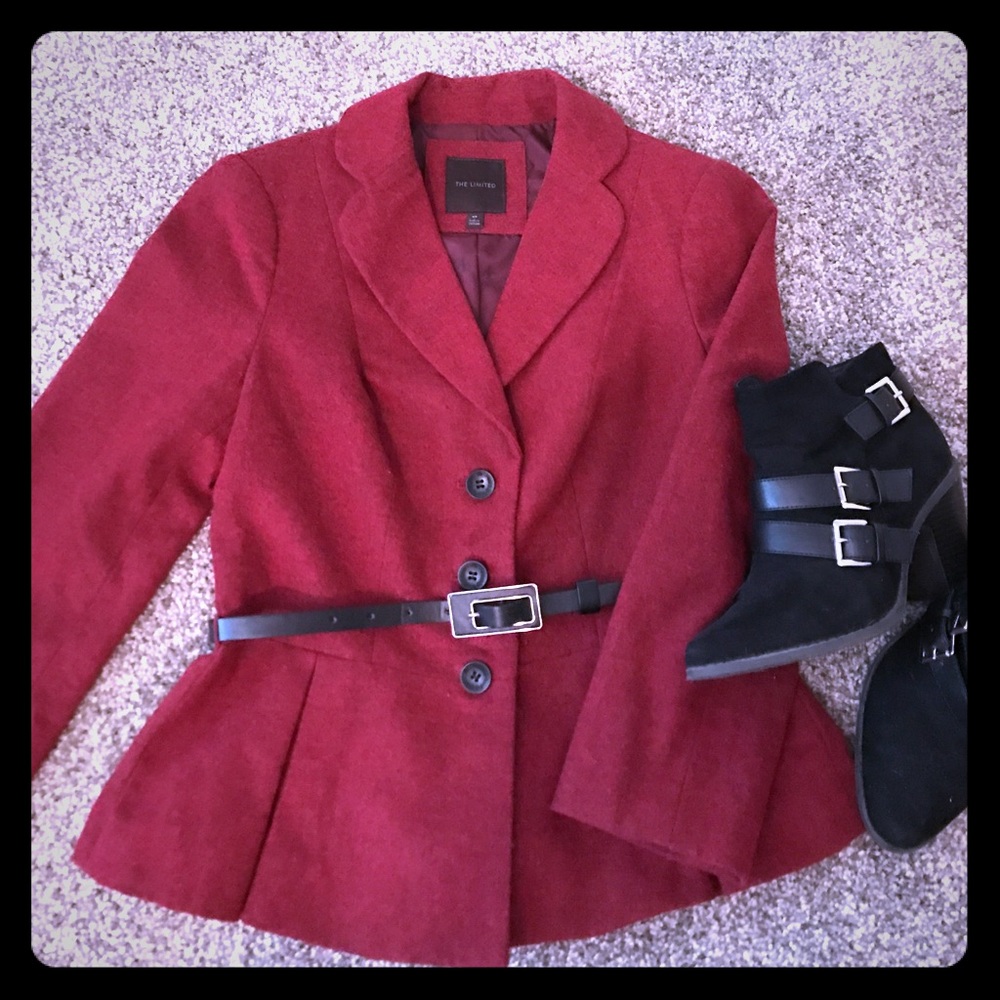 Peplum maroon blazer