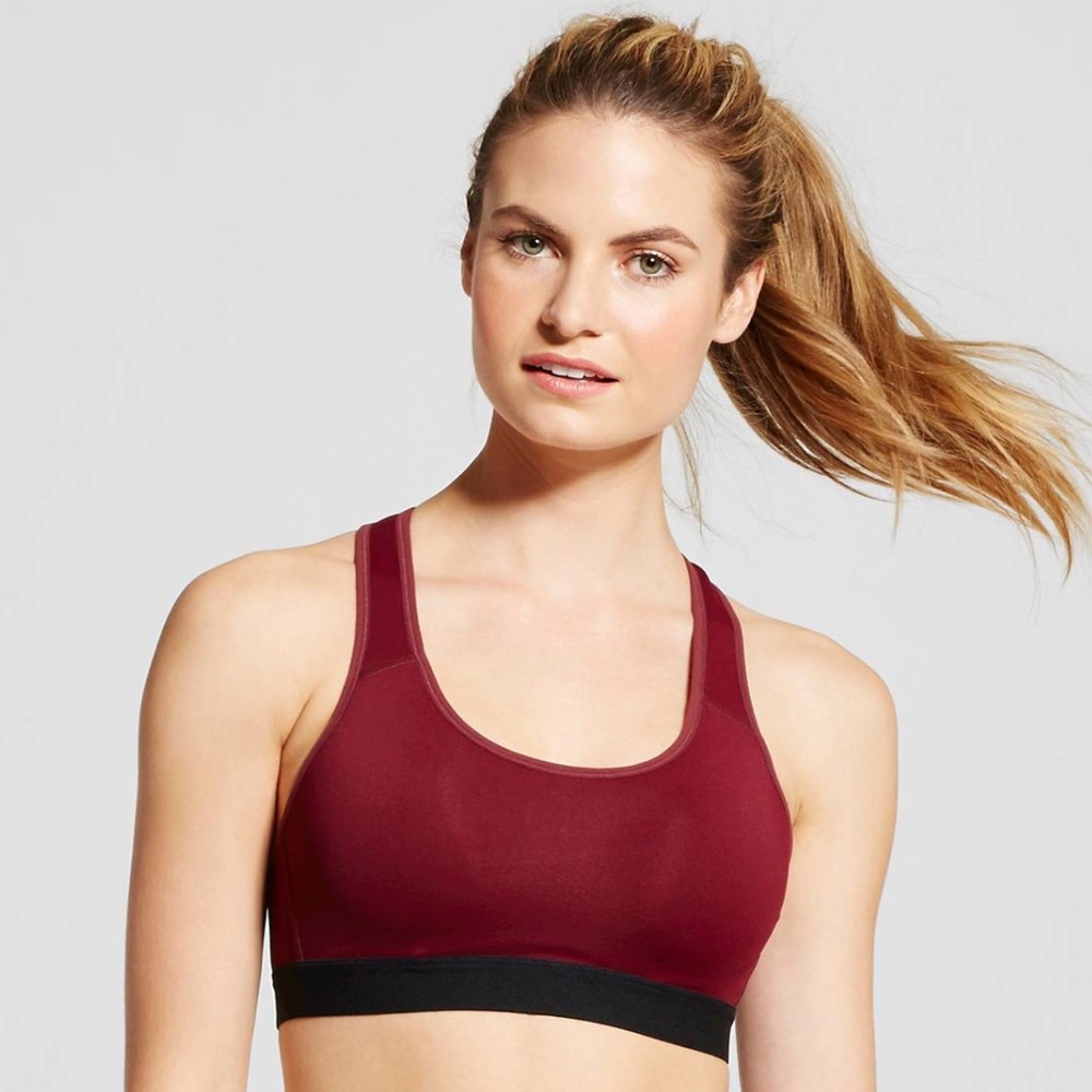 NWT red sports bra with power core compression