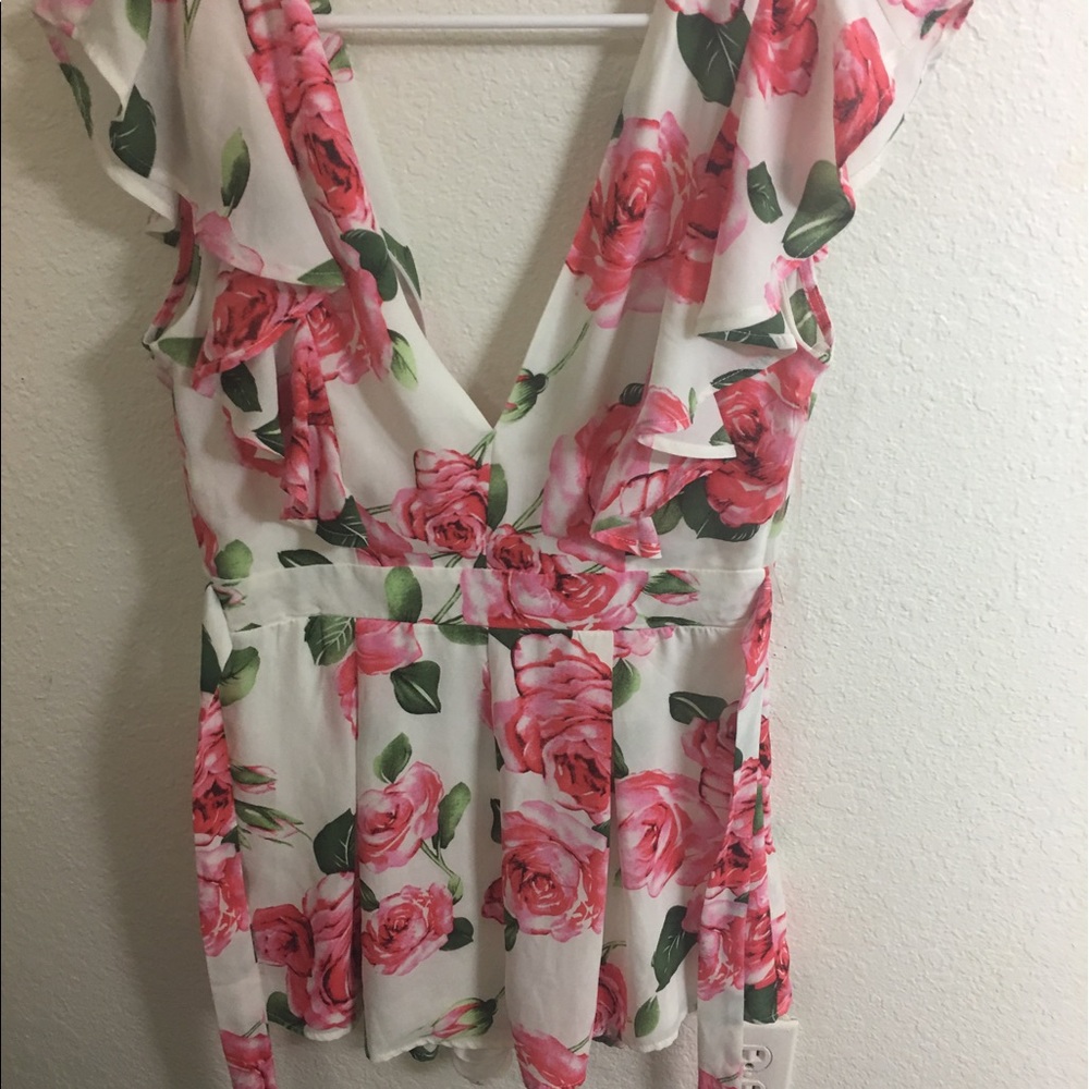 Charlotte Russe Rose Romper 🌹