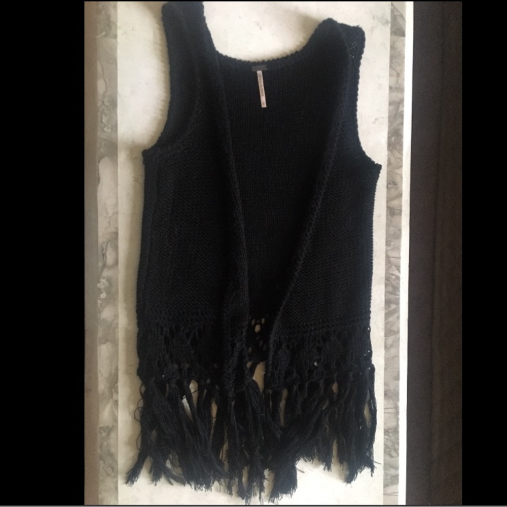Black crochet summer vest