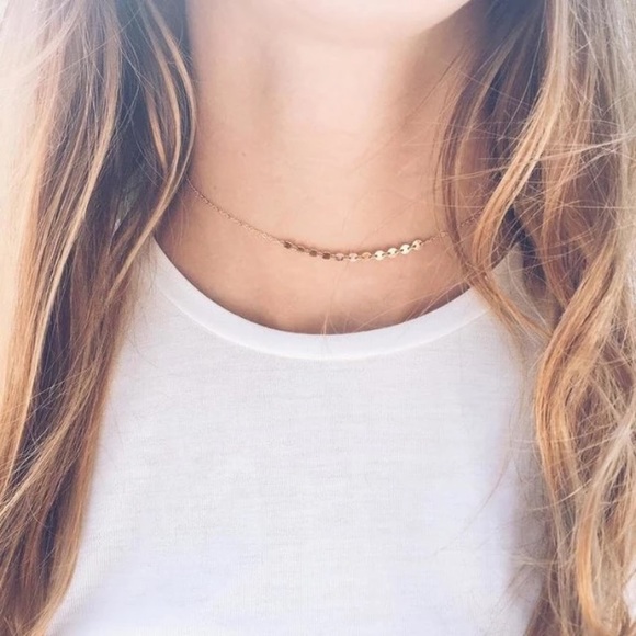Gold Top Layer Choker dainty necklace - Picture 3 of 7