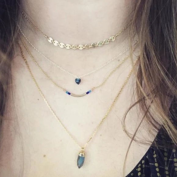 Gold Top Layer Choker dainty necklace - Picture 6 of 7