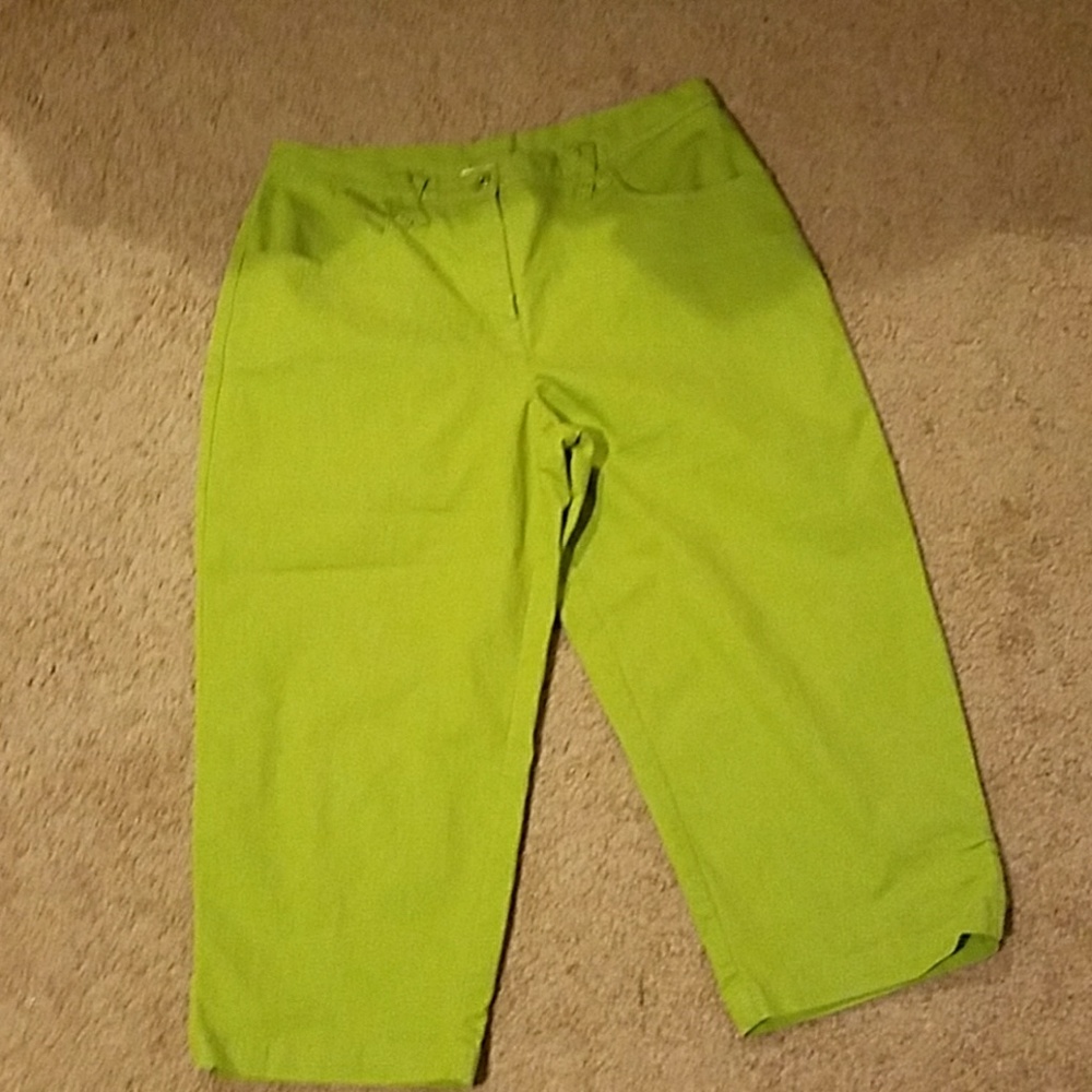 Christopher  &Banks  green stretch jean capris