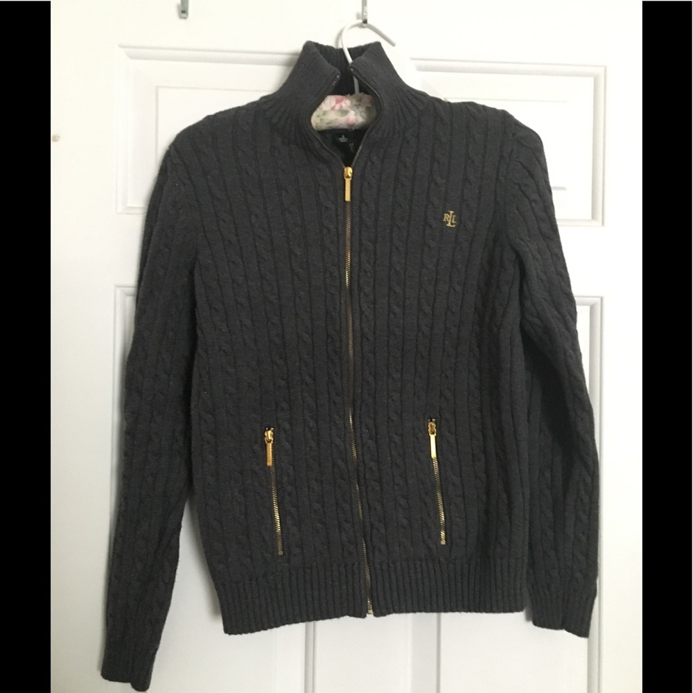 Ralph Lauren Knitted Gray Zip Up