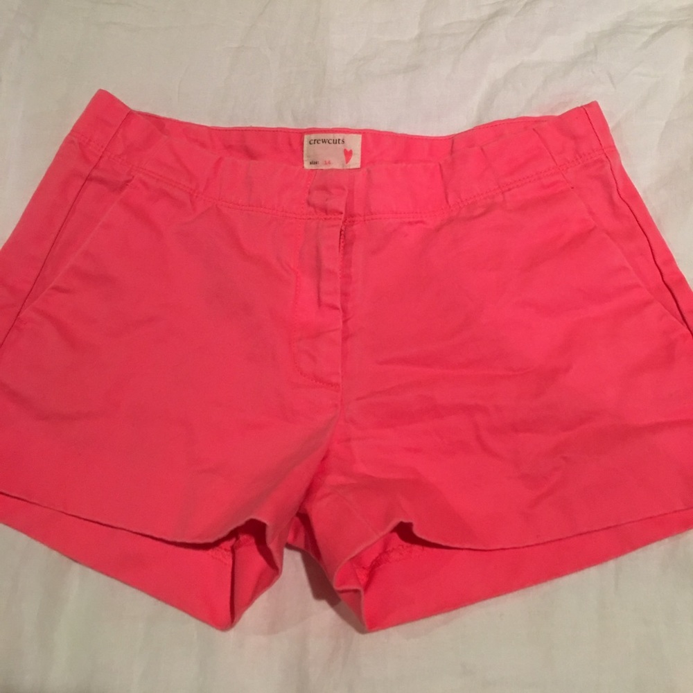 J Crew Girls hot pink frankie shorts size 14