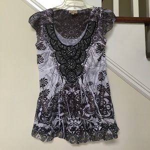 Black and white blouse