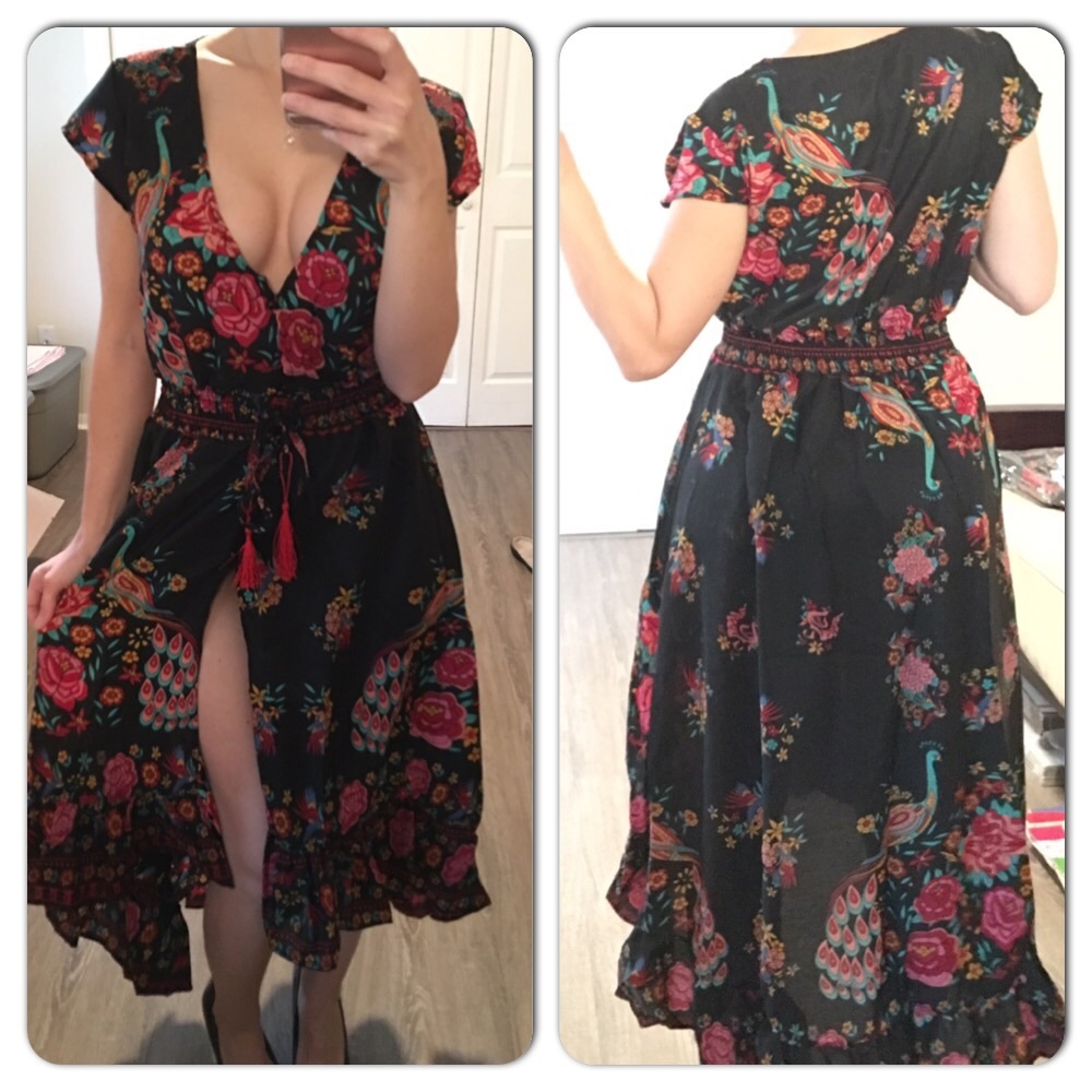 🎉HP🎉Boho Chic Ruffle Maxi Dress Tassel Tie S-XL - Picture 5 of 7