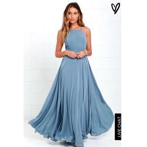 Mythical kind of love slate blue maxi dress