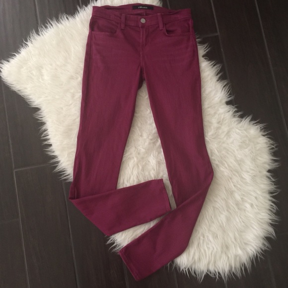 J Brand Denim - J Brand maroon super skinny jeans. J Brand skinny