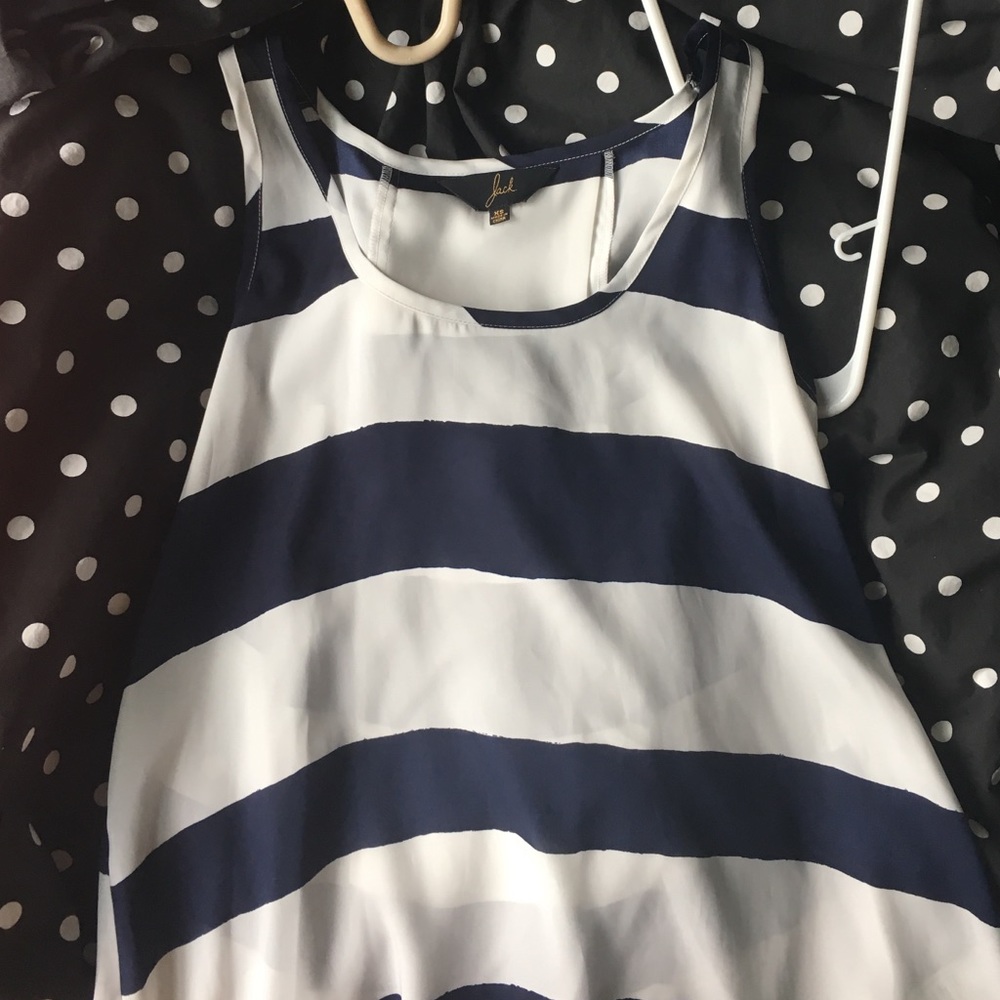 Navy white striped tank