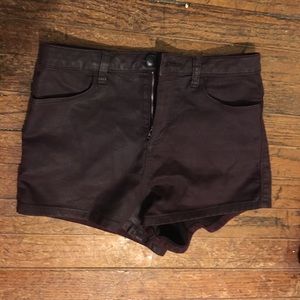 Top Shop maroon high waisted shorts