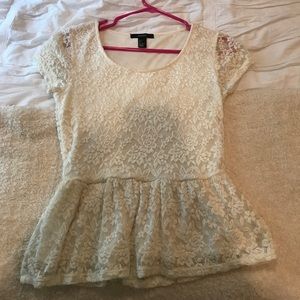 Lace peplum top