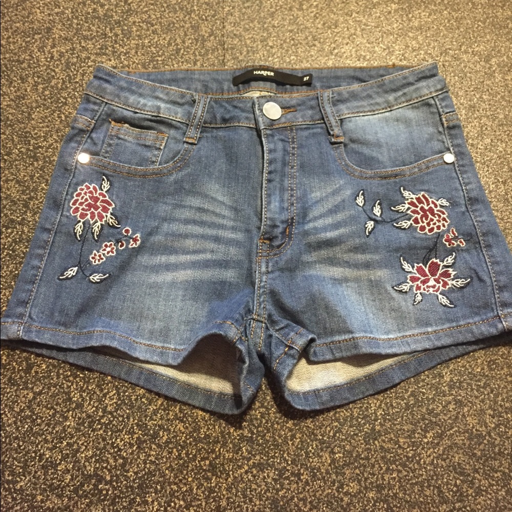 Francesca's midi blue jean shorts size 27
