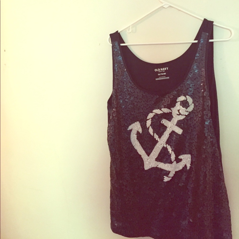 Nautical old navy anchor navy tank top XXL
