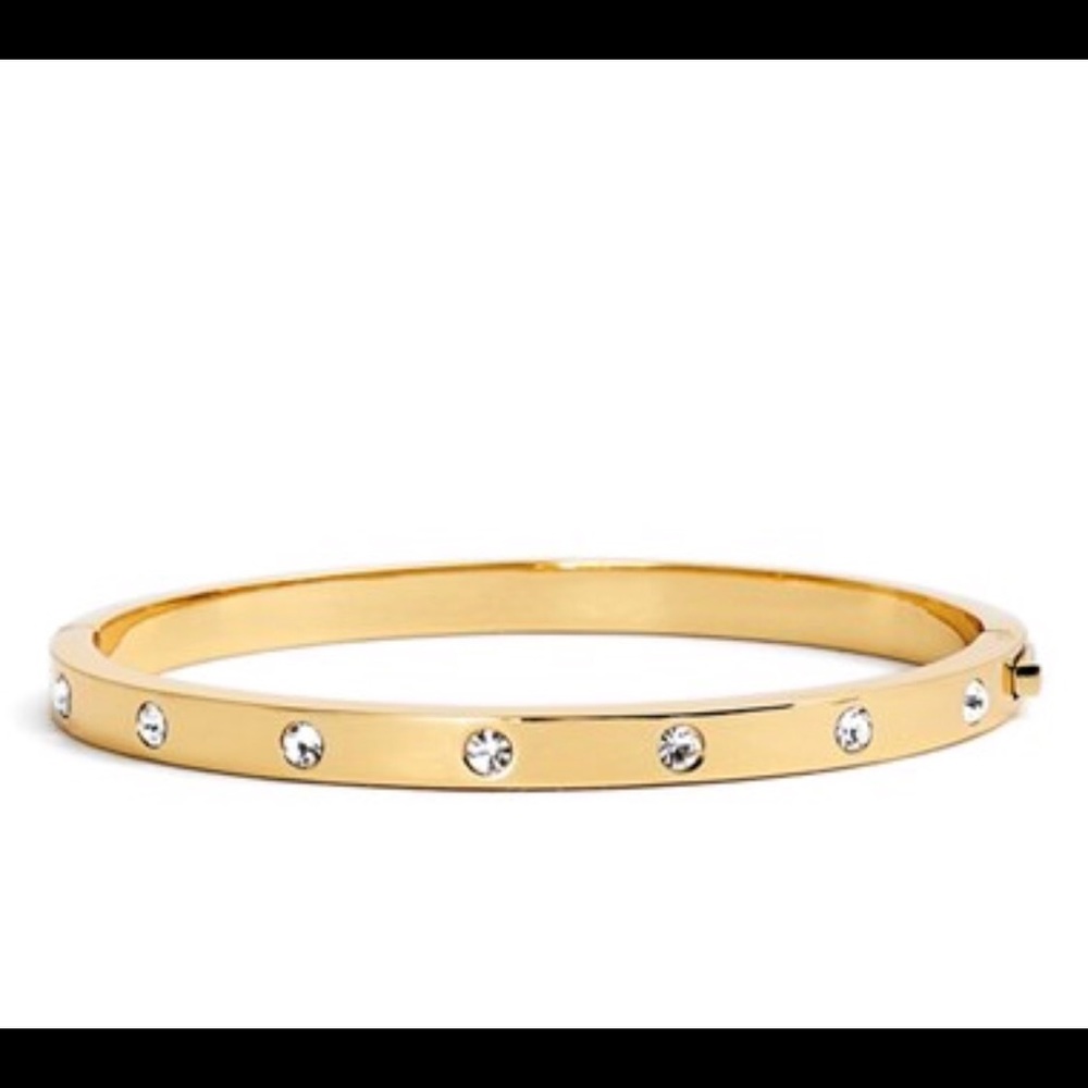 Kate spade set in stone gold hinged bangle