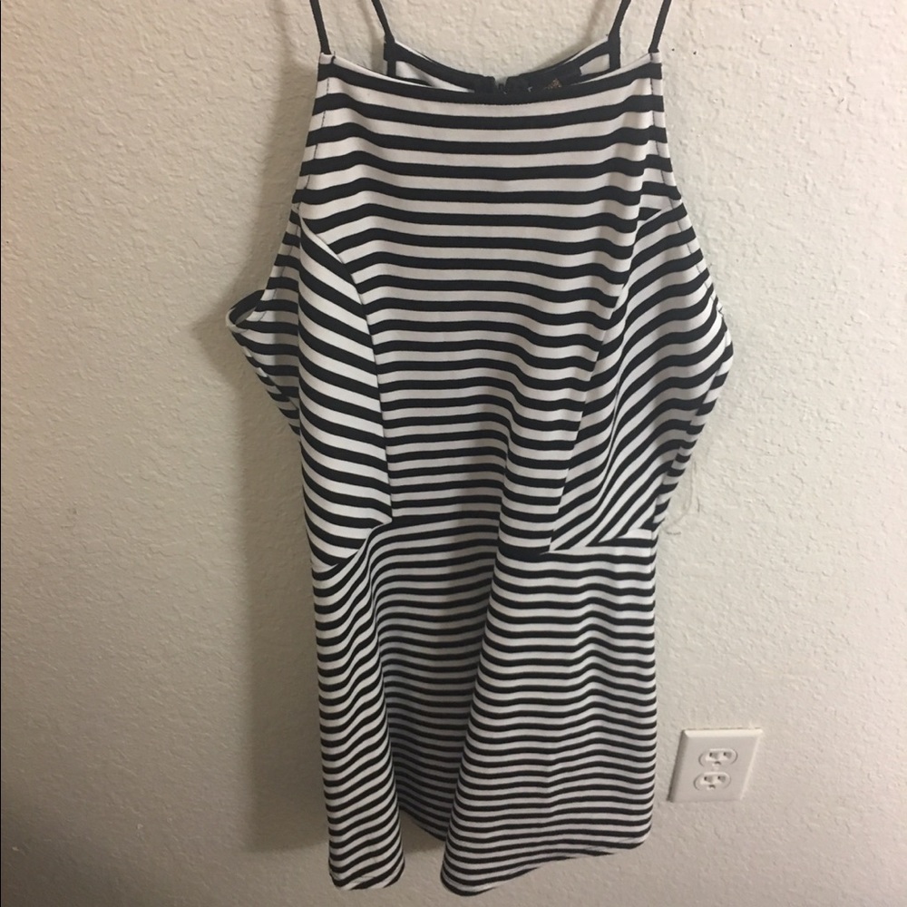 Black and white striped dress