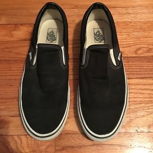 Vans Slip Ons Black Canvas Sz 11.5