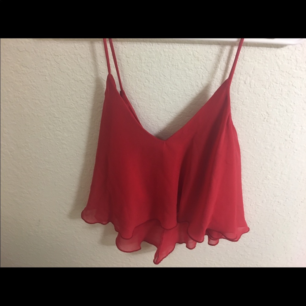 Red crop top