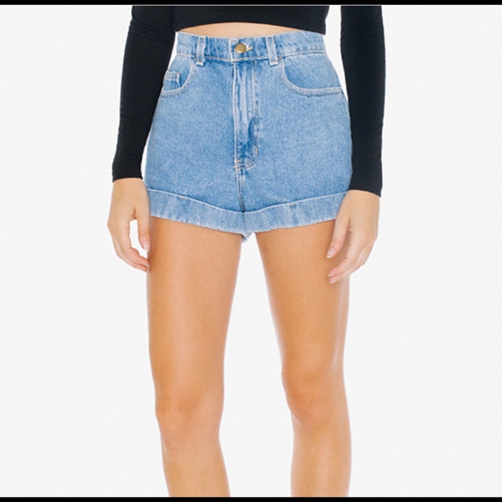 American Apparel high-waist Jean cuff short