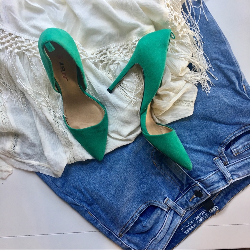 JustFab Green Pumps!