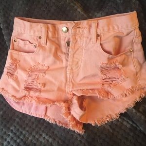 Salmon High Waisted Shorts