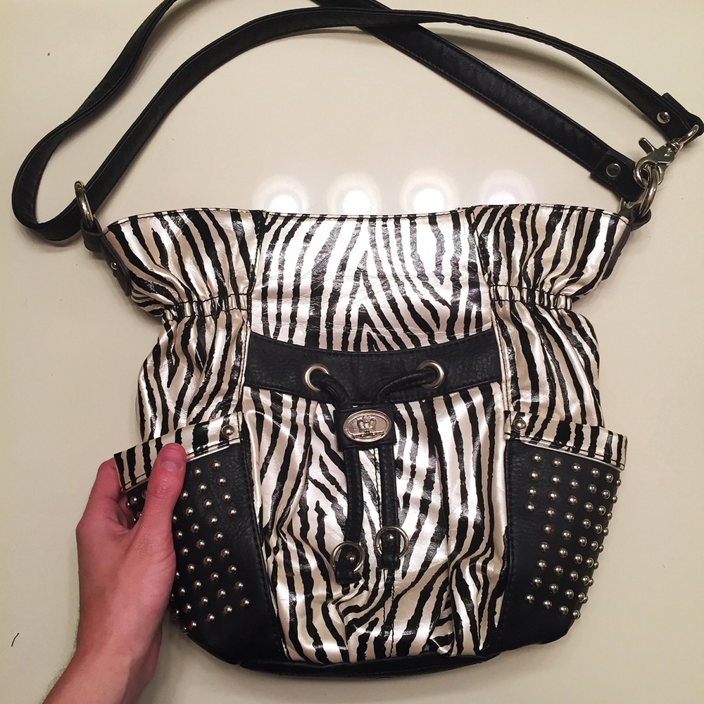 NEW Kathy Van Zeeland zebra handbag